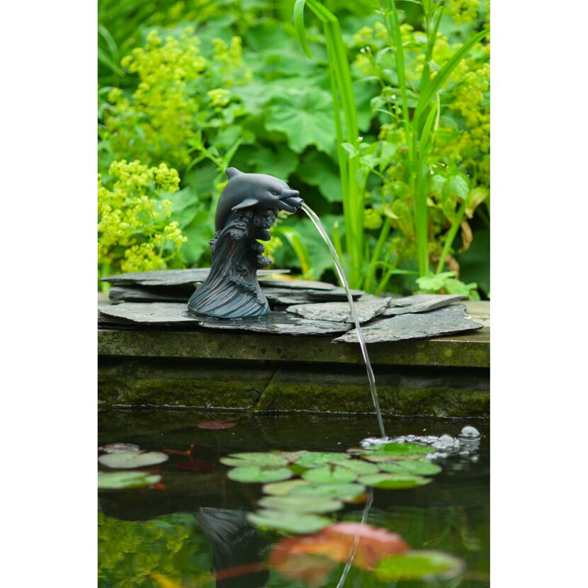 Wasserspeier 'Delfin' 10 x 16 x 18 cm