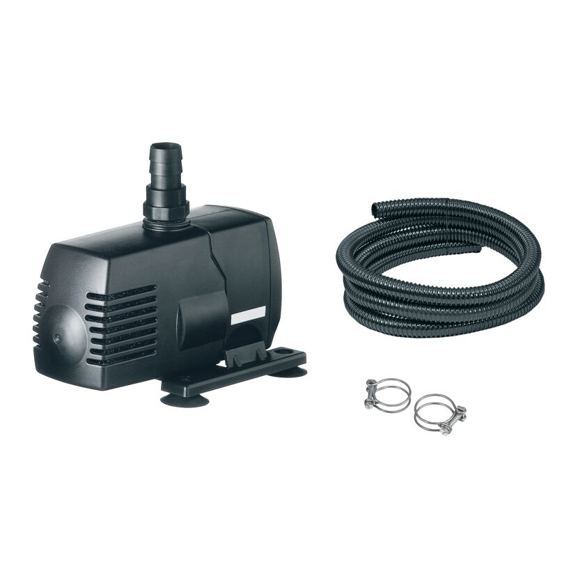 Teichpumpe Set 900 mit Schlauch und Schlauchschellen