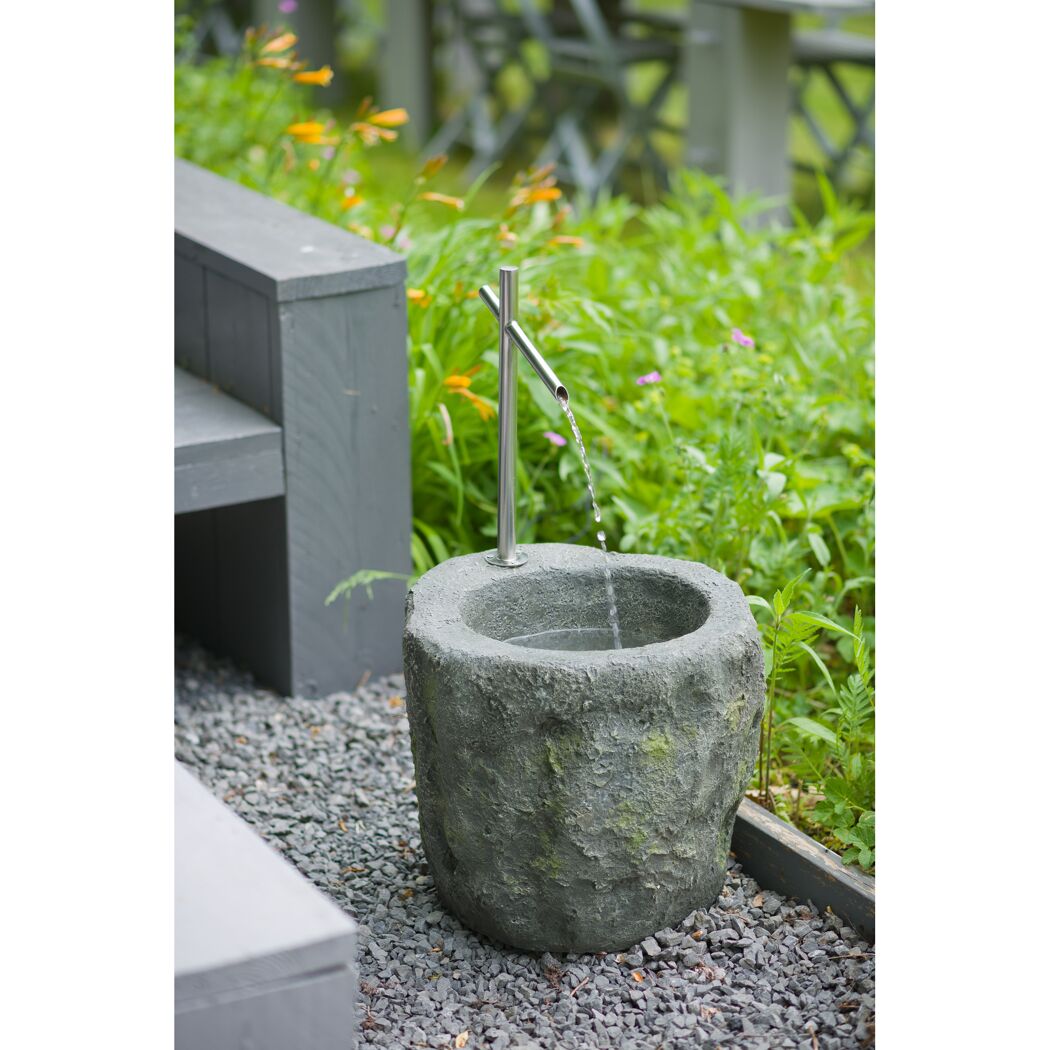 Brunnen 'Sacramento' rund in Steinoptik Ø 40 x 73 cm