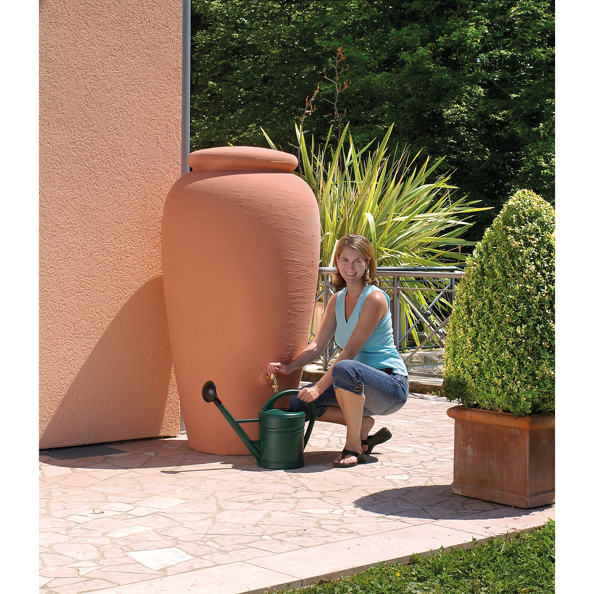 Regenspeicher-Amphore terrakotta 300 l + product picture