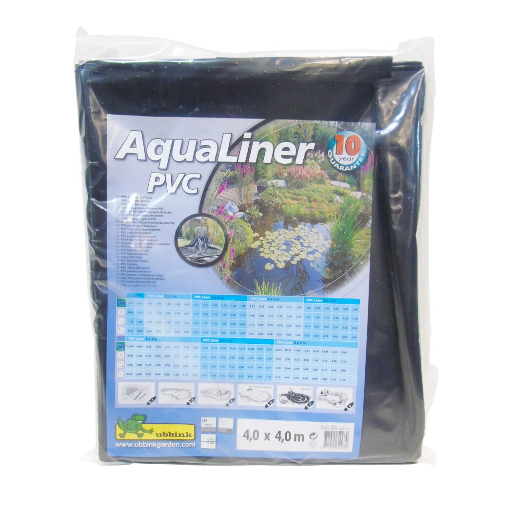 Schwarze PVC-Teichfolie 4 x 4 m in Verpackung