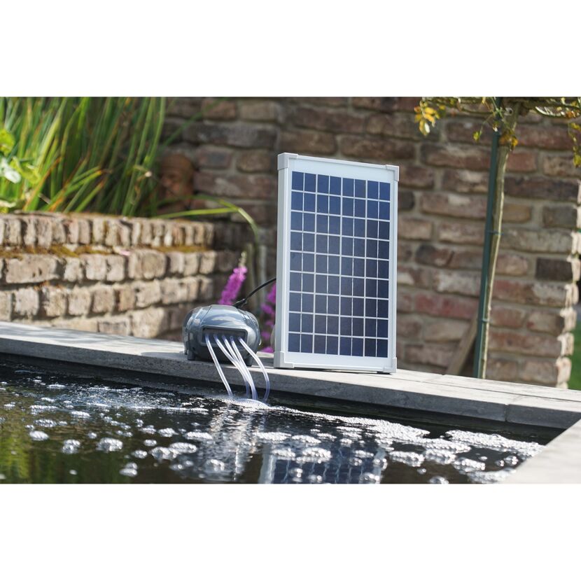 Solarbetriebene Teichpumpe mit Panel