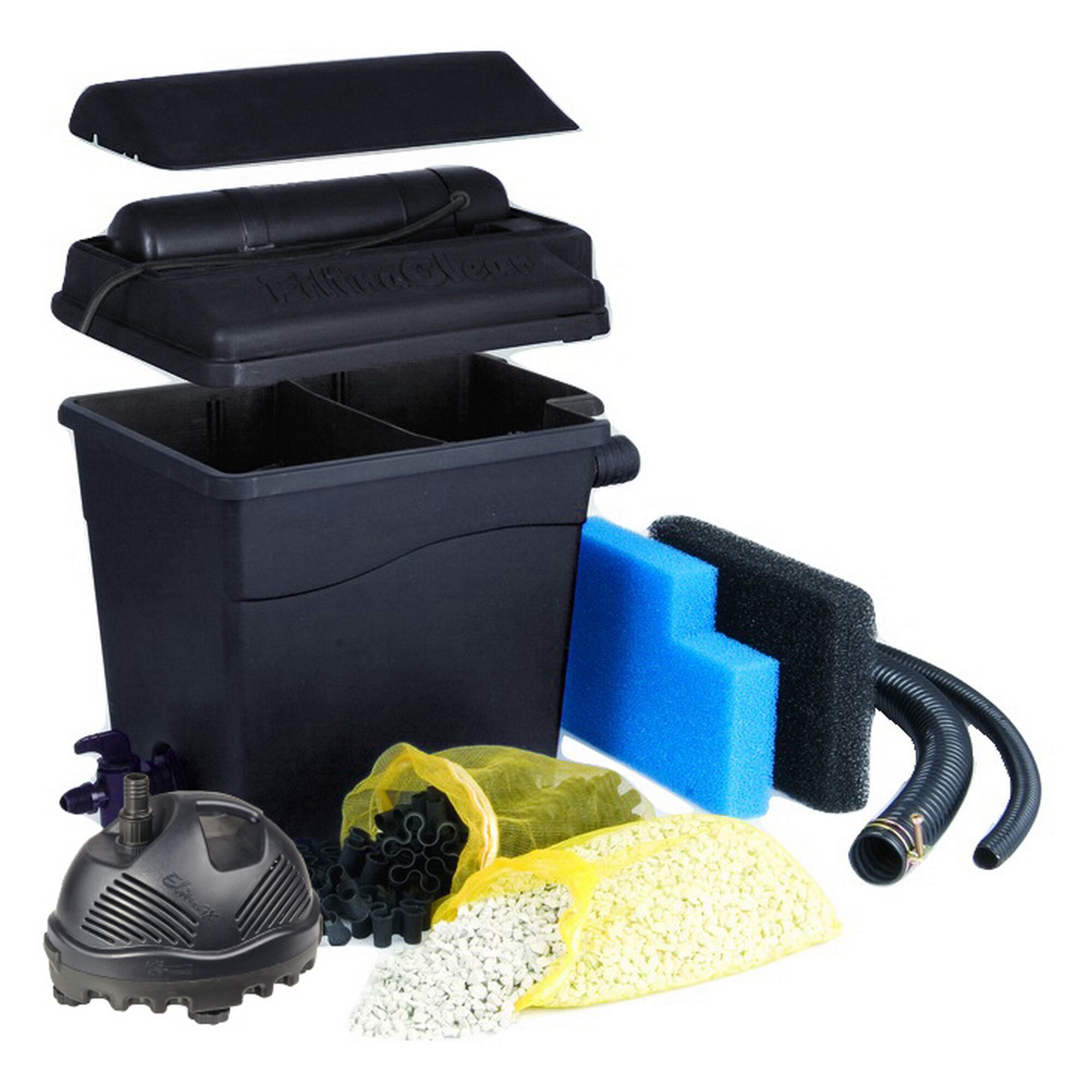 Teichfilter Set FiltraClear 2500 Plus mit Pumpe und Filtermaterial
