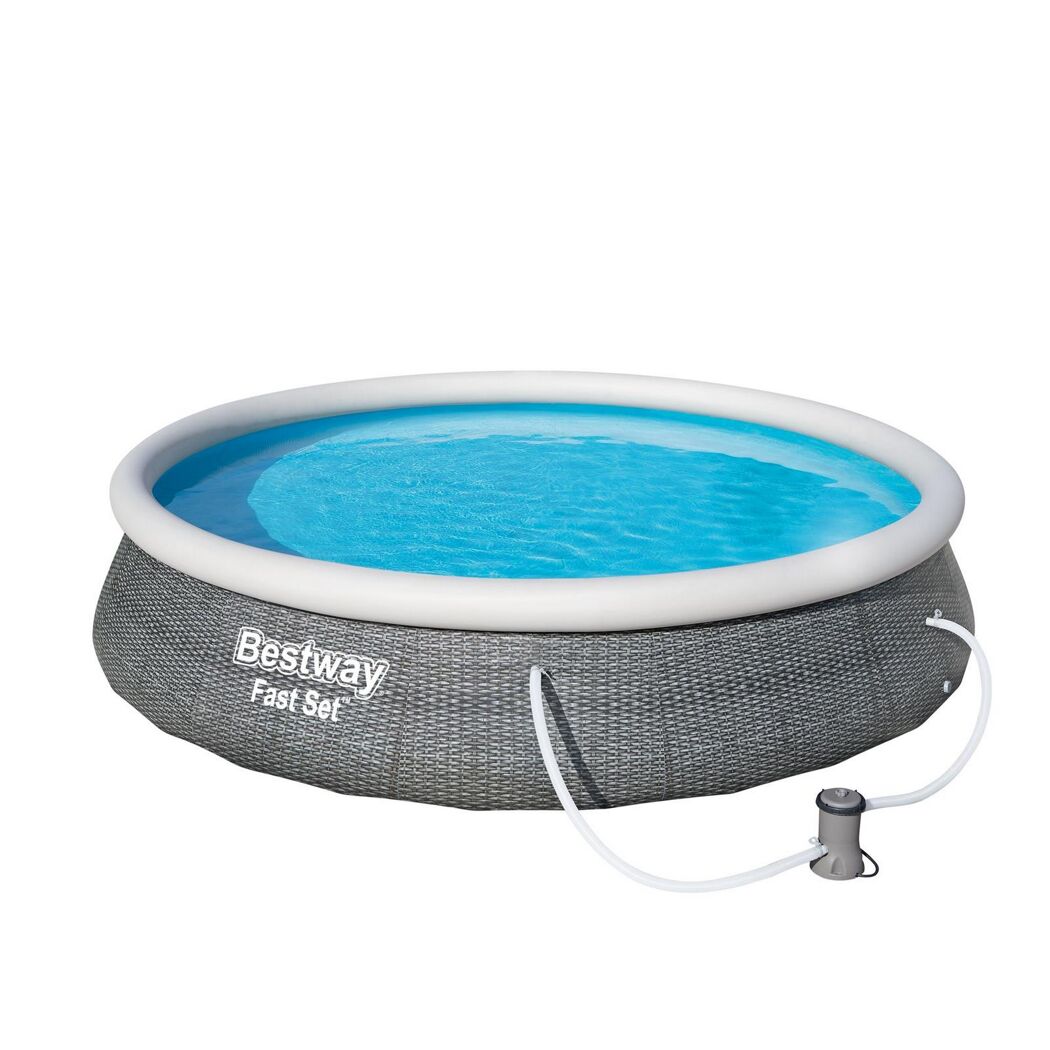 Aufstellpool 'Fast Set™' grau/weiß rund Ø 396 x 84 cm