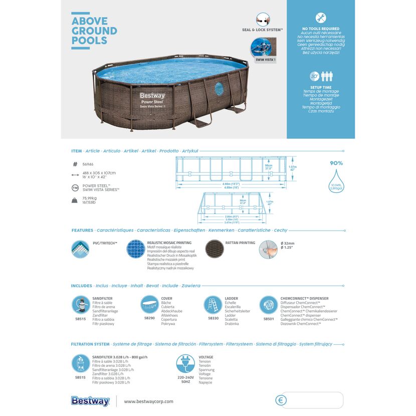 Bestway Power Steel Swim Vista Series II Pool