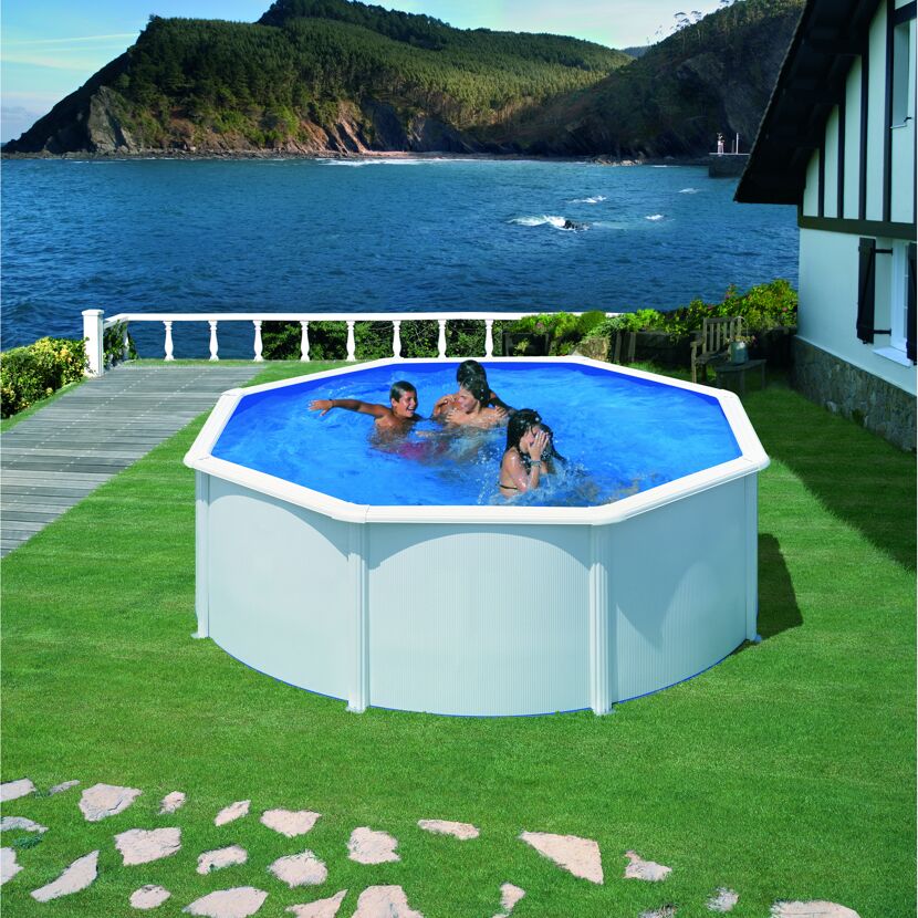 Stahlwandpool-Set 'Fidji' Ø 350 x 120 cm mit Sicherheitsleiter und Sandfilteranlage