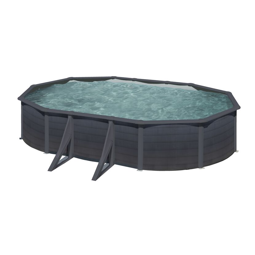 Stahlwandpool-Set 'Kea' 610 x 375 x 120 cm mit Sicherheitsleiter und Sandfilteranlage