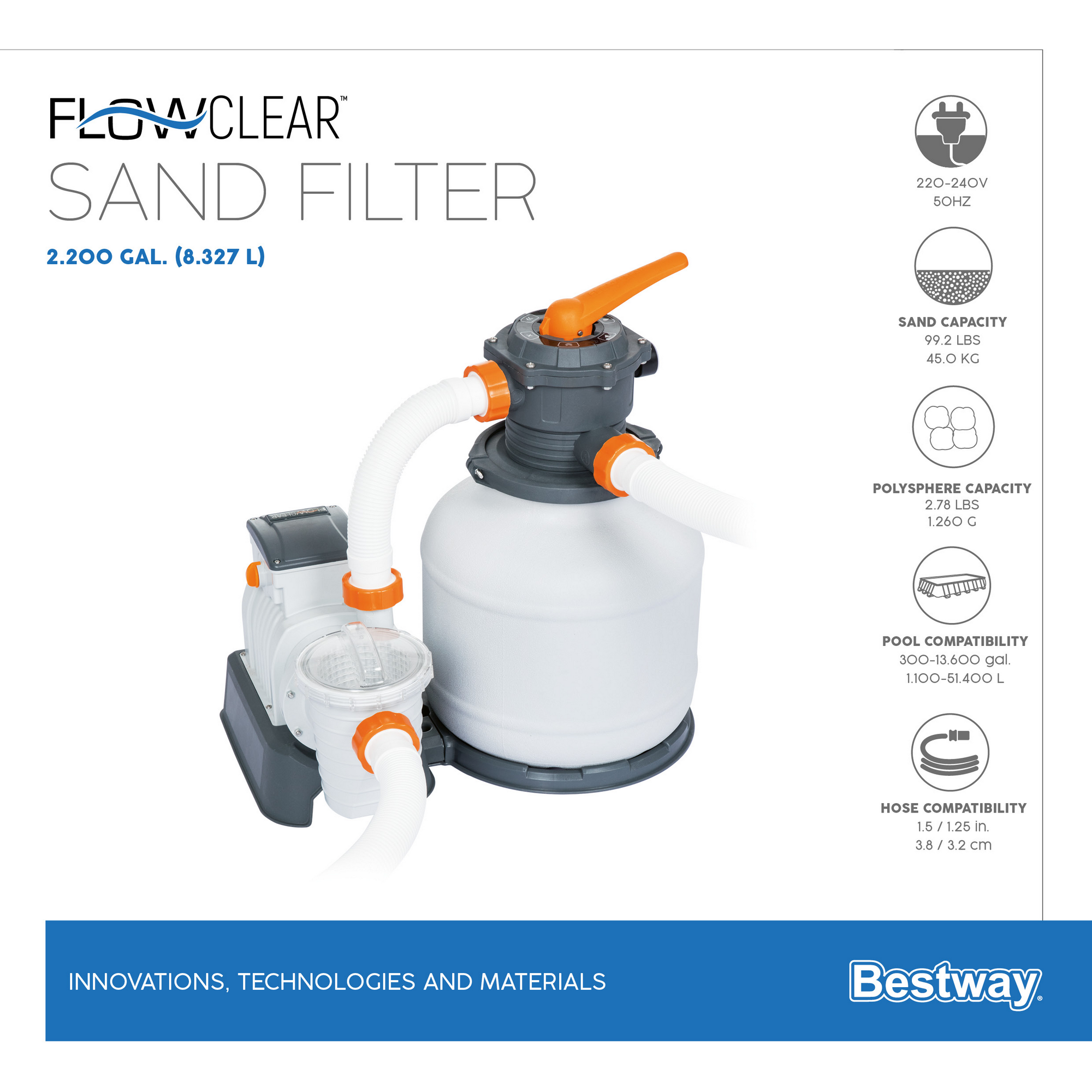 Sandfilteranlage 'Flowclear' 8327 l/h, mit Zeitschaltuhr + product picture