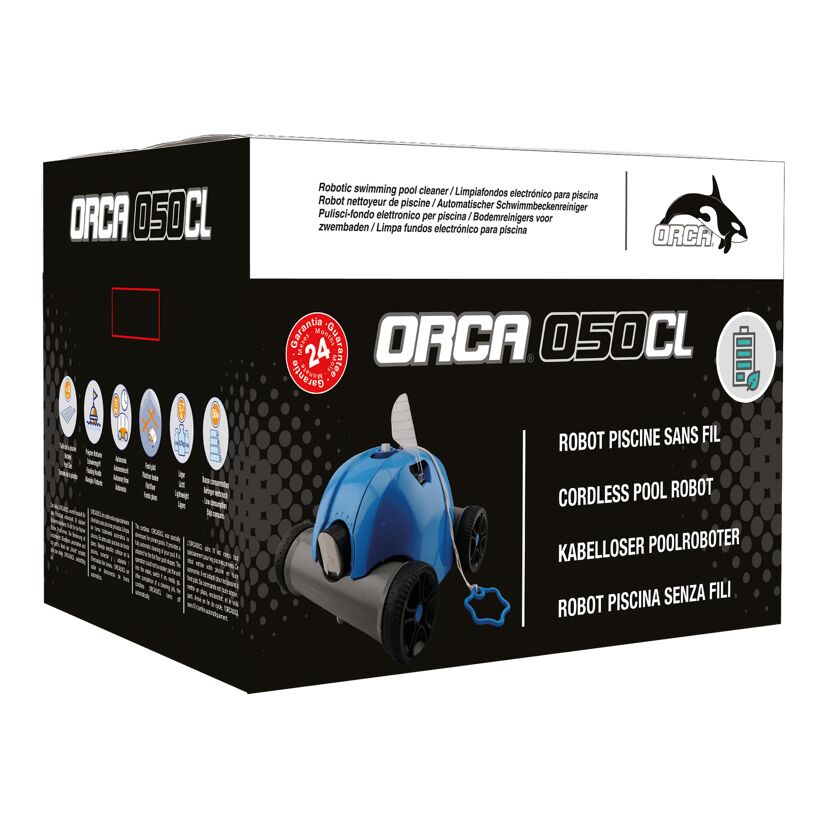 Kabelloser Poolroboter Orca 050CL in blauer Farbe