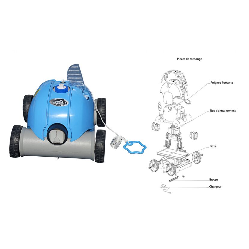 Poolroboter Orca 50CL und seine Bestandteile