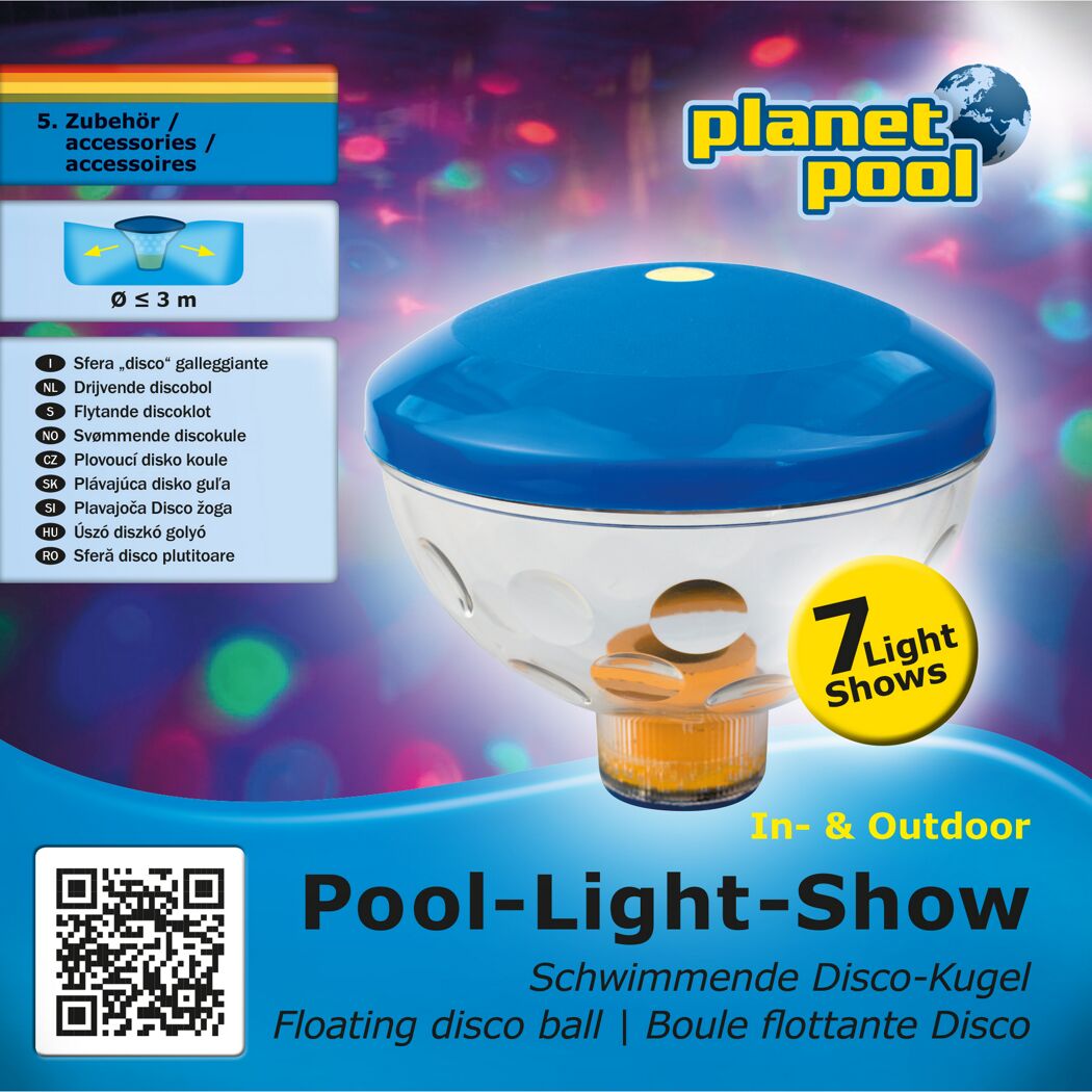 Schwimmende Disco-Kugel mit buntem Licht
