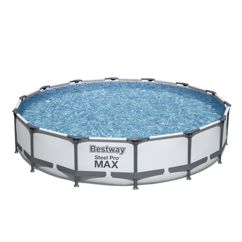 Aufstellpool Bestway Steel Pro Max mit Wasser gefüllt.