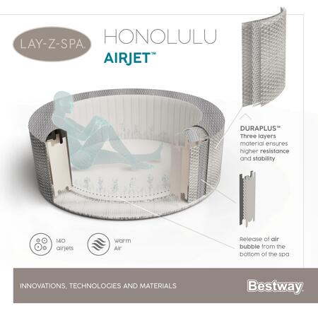 16. Bild von Whirlpool 'Lay-Z-Spa™ Honolulu AirJet' grau/weiß Ø 196 x 71 cm
