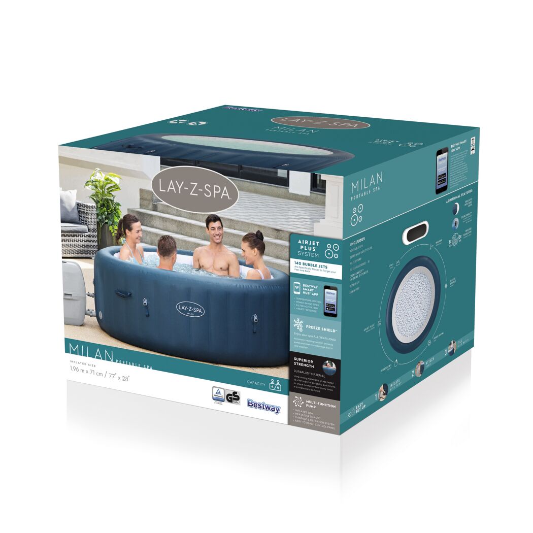 Bestway Lay-Z-Spa Milan auf Verpackung