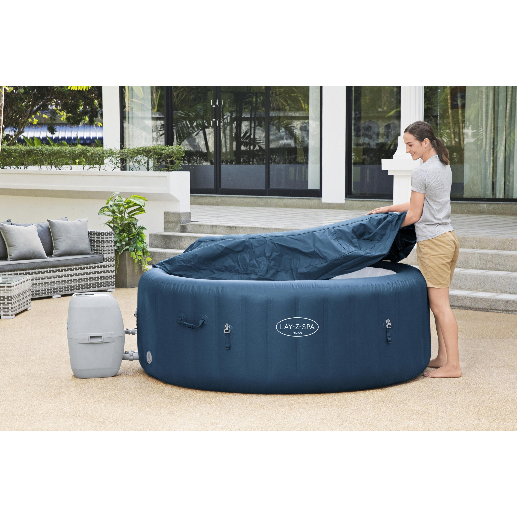 Whirlpool 'Lay-Z-Spa™ Milan AirJet Plus' blau/weiß 196 x 71 cm + product picture