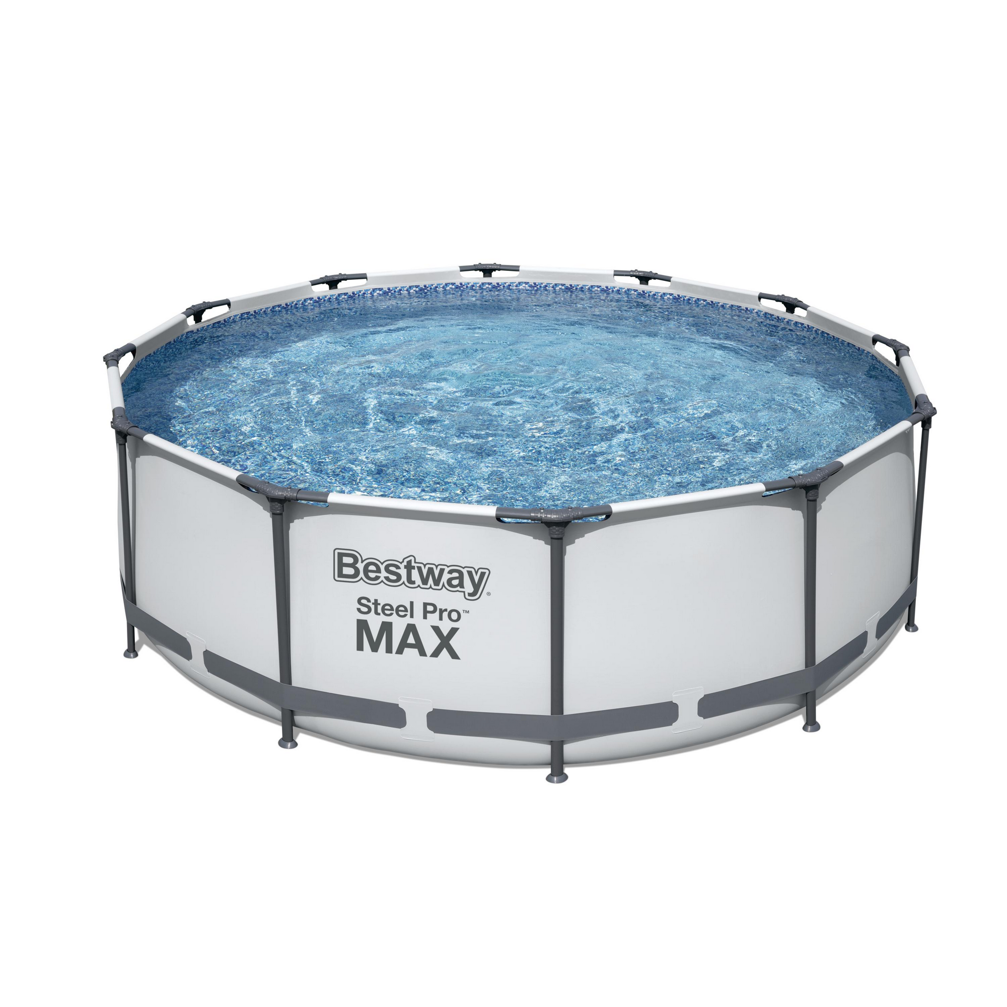 Bestway Aufstellpool 'Steel Pro Max™' grau/weiß Ø 366 x 100 cm, Komplett-Set