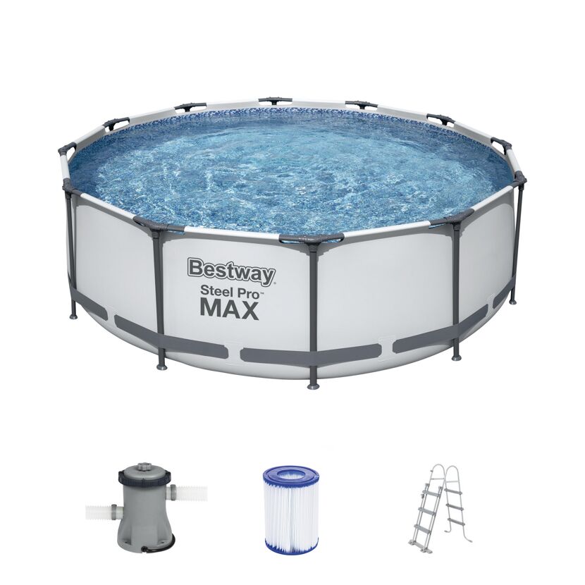 Bestway Steel Pro MAX Pool mit Pumpe, Filter und Leiter