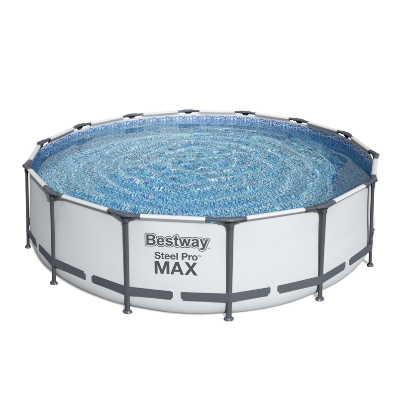 Aufstellpool Bestway Steel Pro MAX mit Wasser gefüllt.