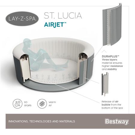 7. Bild von Whirlpool 'Lay-Z-Spa™ St. Lucia AirJet' silbergrau/weiß Ø 170 x 66 cm