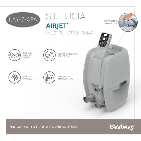 8. Bild von Whirlpool 'Lay-Z-Spa™ St. Lucia AirJet' silbergrau/weiß Ø 170 x 66 cm
