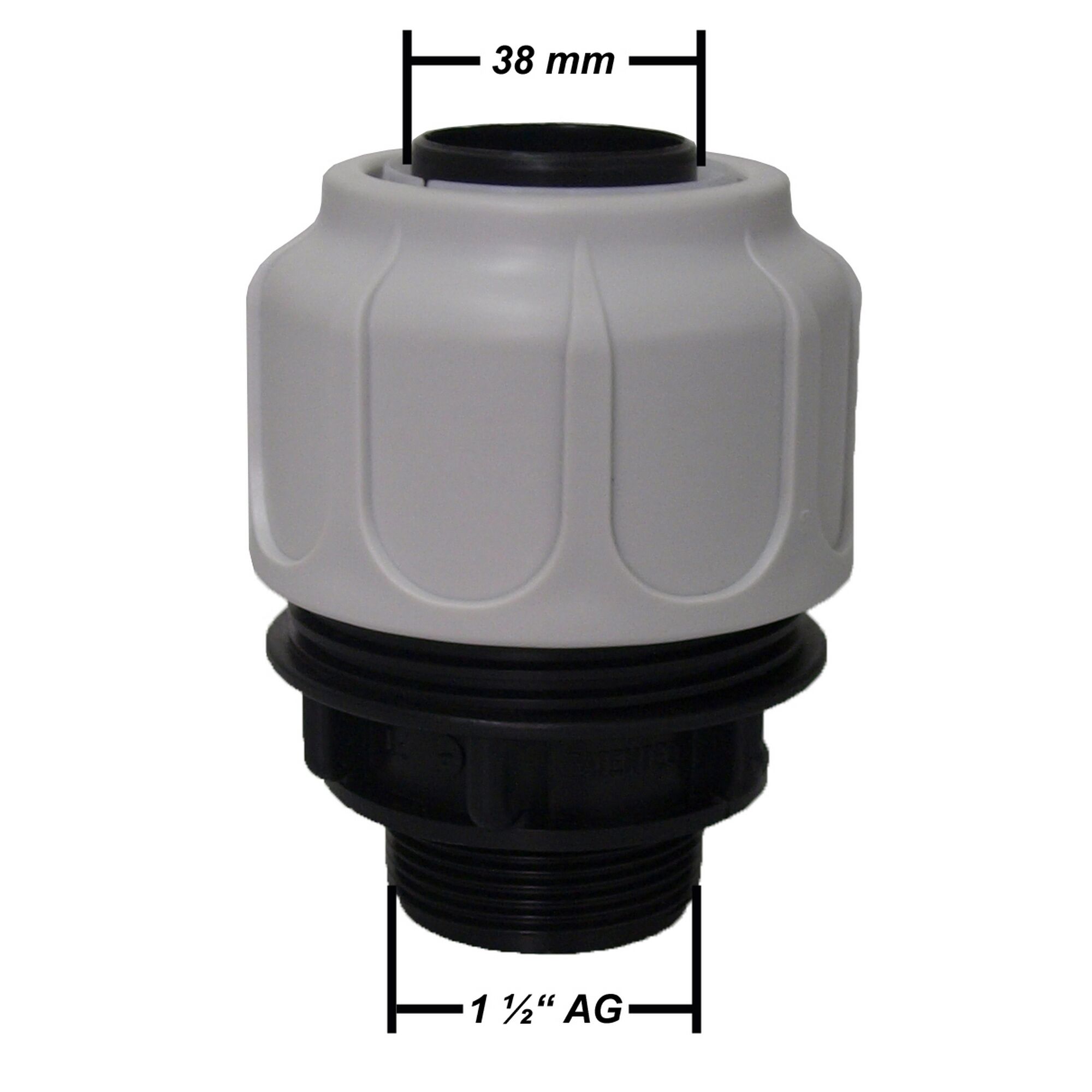 Anschlussstück mit 38 mm und 1 1/2" AG