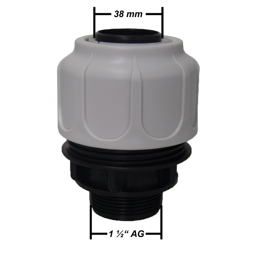 Anschlussstück mit 38 mm und 1 1/2" AG