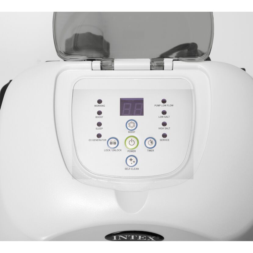 Bedienfeld des Intex Salzwassersystems Krystal Clear
