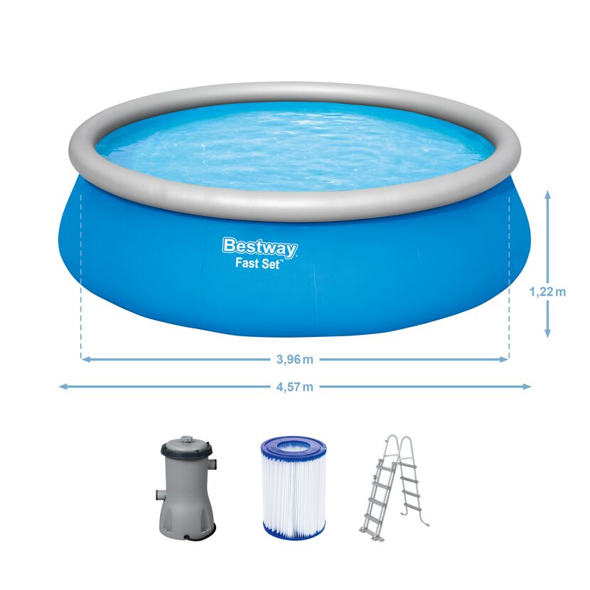 Bestway Fast Set Pool mit Pumpe und Leiter