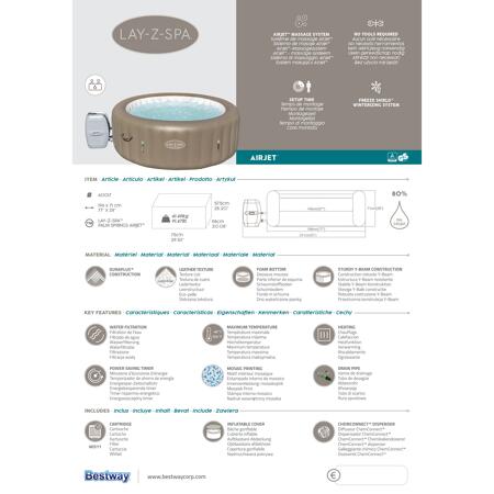 14. Bild von Whirlpool 'Lay-Z-Spa® Palm Springs AirJet™' taupe/weiß Ø 196 x 71 cm