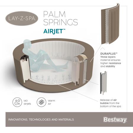 16. Bild von Whirlpool 'Lay-Z-Spa® Palm Springs AirJet™' taupe/weiß Ø 196 x 71 cm