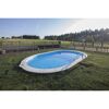 Ovaler Pool mit Leiter im Garten