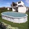 Ovalpool NORDIC mit Holz-Optik im Garten