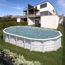 Ovalpool NORDIC mit Holz-Optik im Garten