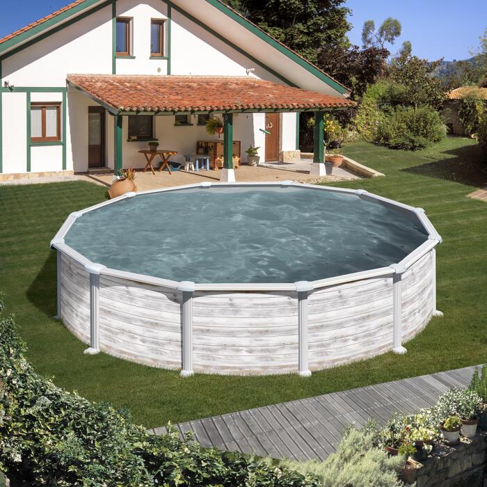 AufstellpoolSet 'Nordic' nordicweiß rund Ø 550 x 132 cm