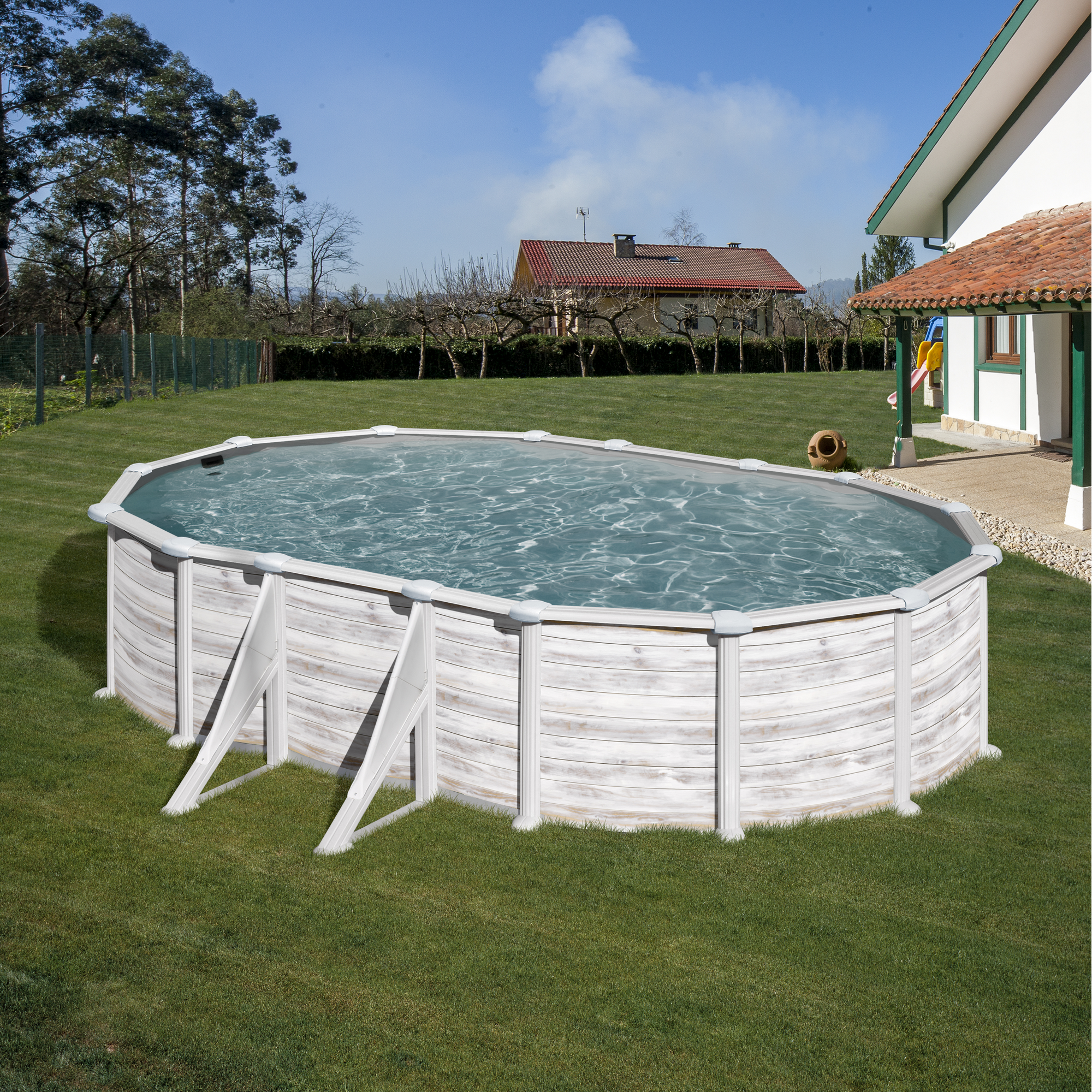 Aufstellpool-Set 'Nordic' nordicweiß oval 500 x 300 x 132 cm + product picture