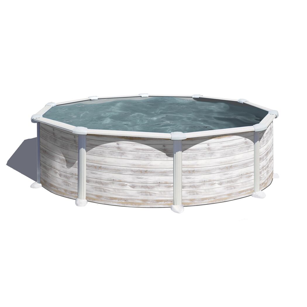 Aufstellpool mit Holzoptik