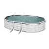 Ovaler Pool mit Holzoptik