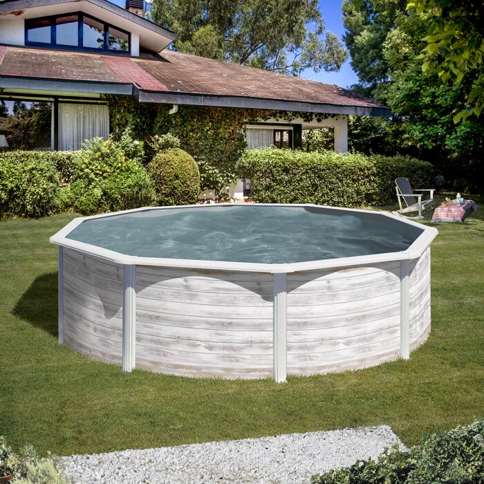 GRE Aufstellpool-Set 'Nordic' nordicweiß rund Ø 460 x 120 cm