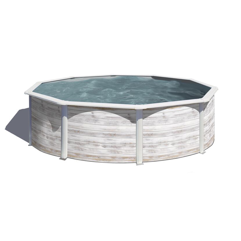 Aufstellpool mit Holzoptik