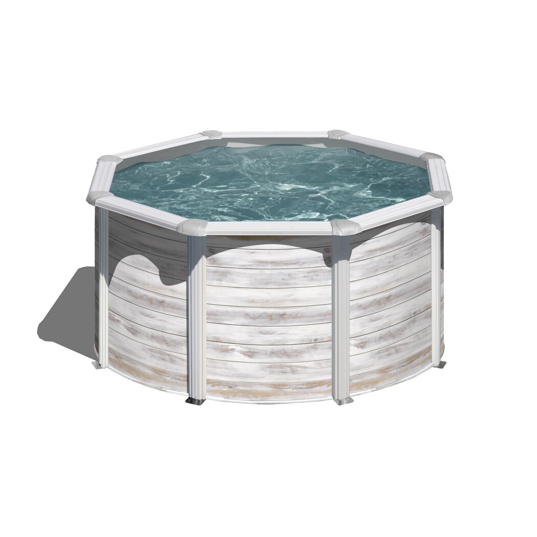 Aufstellpool mit Holzoptik