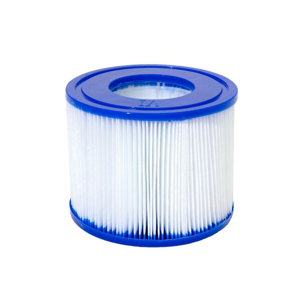Whirlpool Filterkartusche mit blauen Deckeln.