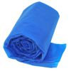 Zusammengerollte blaue Solar-Poolabdeckung