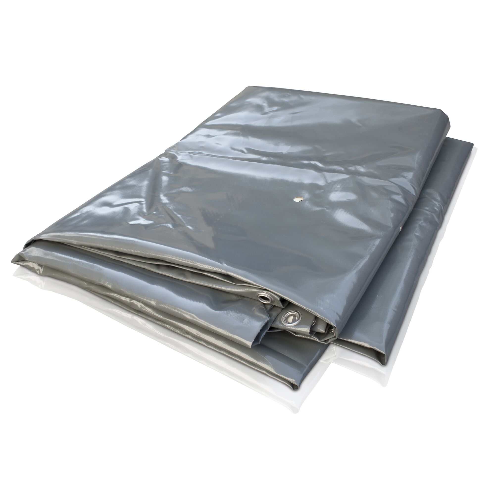 Graue Winterabdeckplane, zusammengelegt