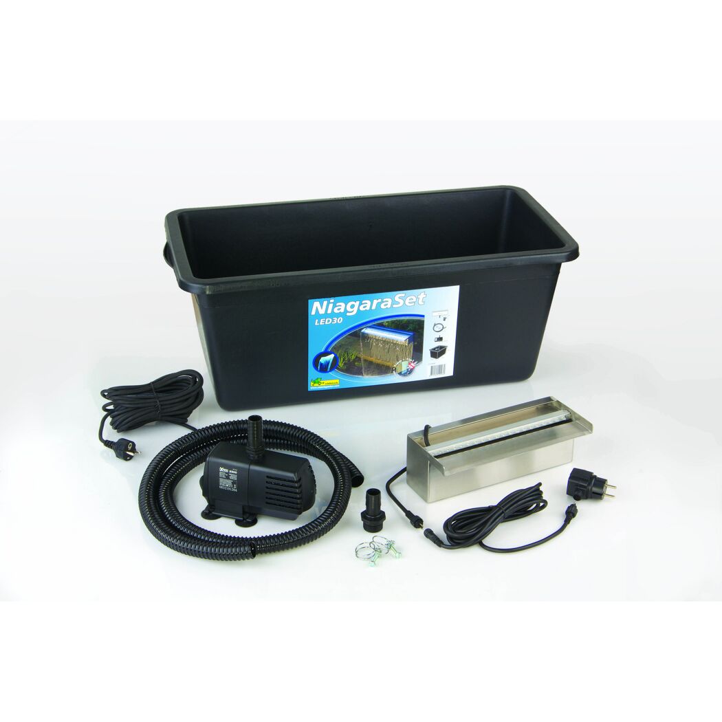 Niagara Wasserfall Set mit Pumpe, Schlauch und LED-Beleuchtung