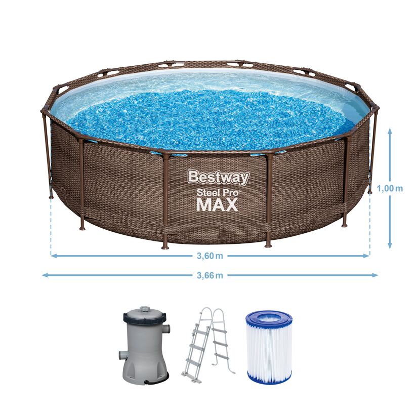 Bestway Steel Pro Max Pool-Set mit Pumpe, Filter und Leiter