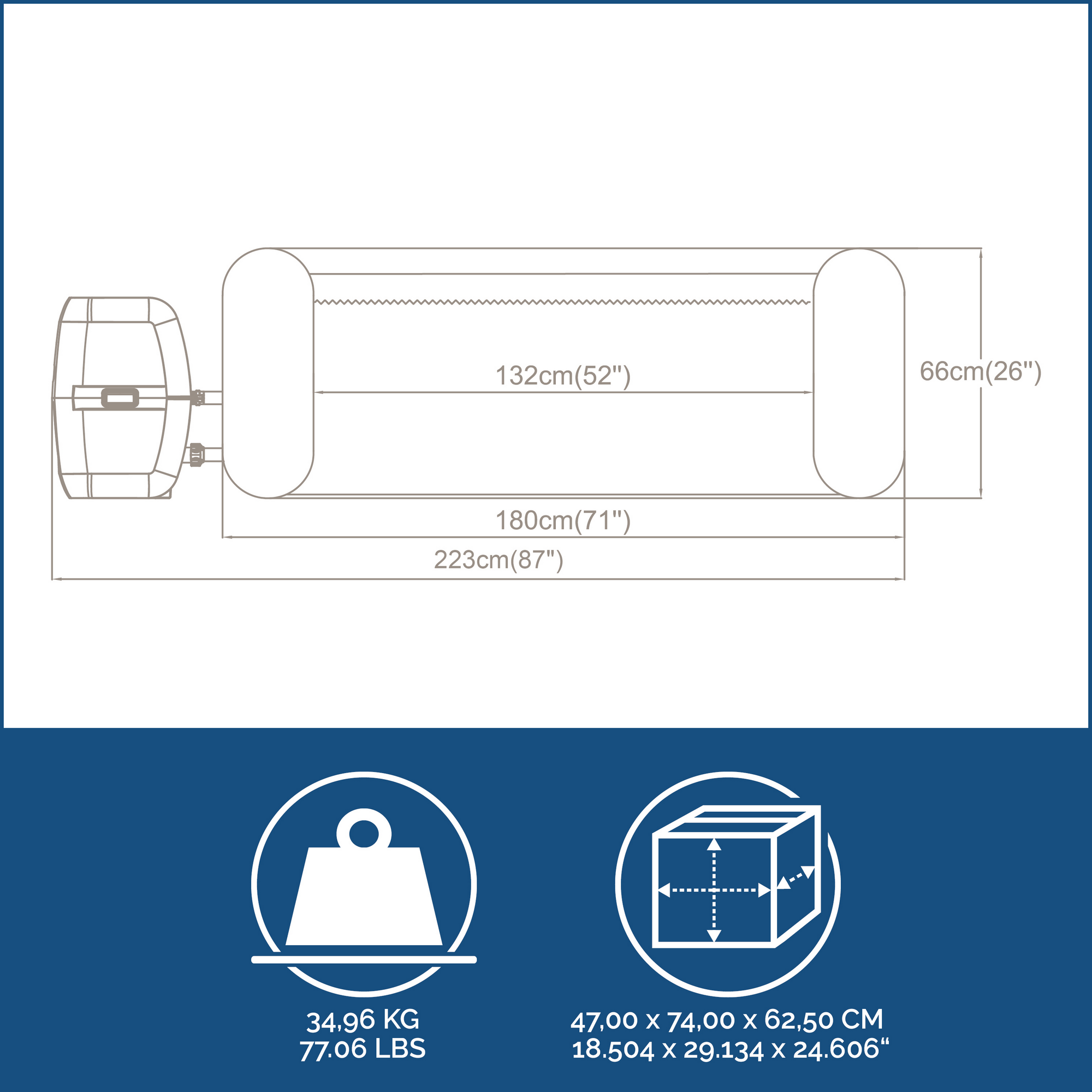 Whirlpool 'Lay-Z-Spa™ Cancun AirJet' altrosa/weiß Ø 180 x 66 cm + product picture