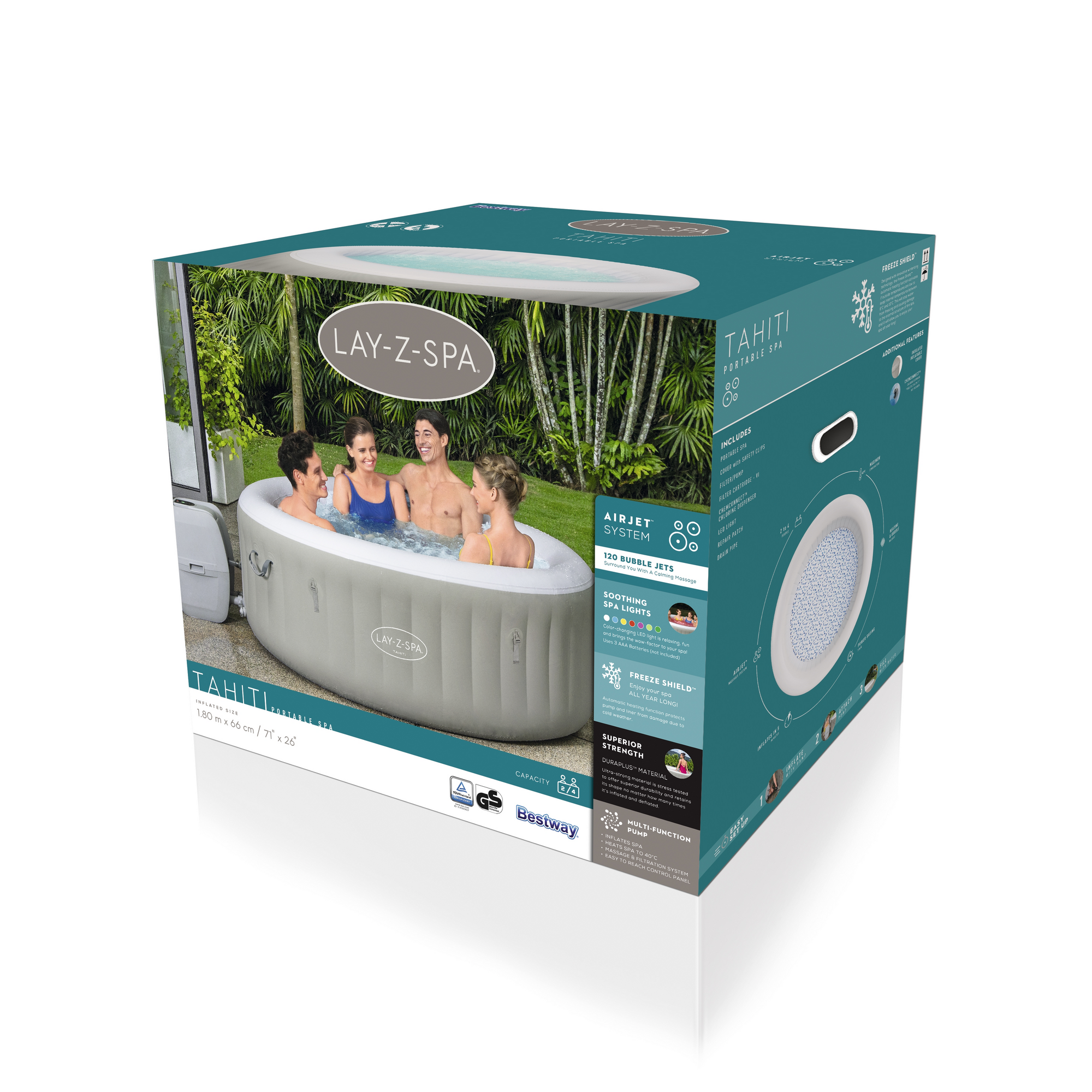 Whirlpool 'Lay-Z-Spa™ Tahiti  AirJet' hellgrau/weiß Ø 180 x 66 cm + product picture