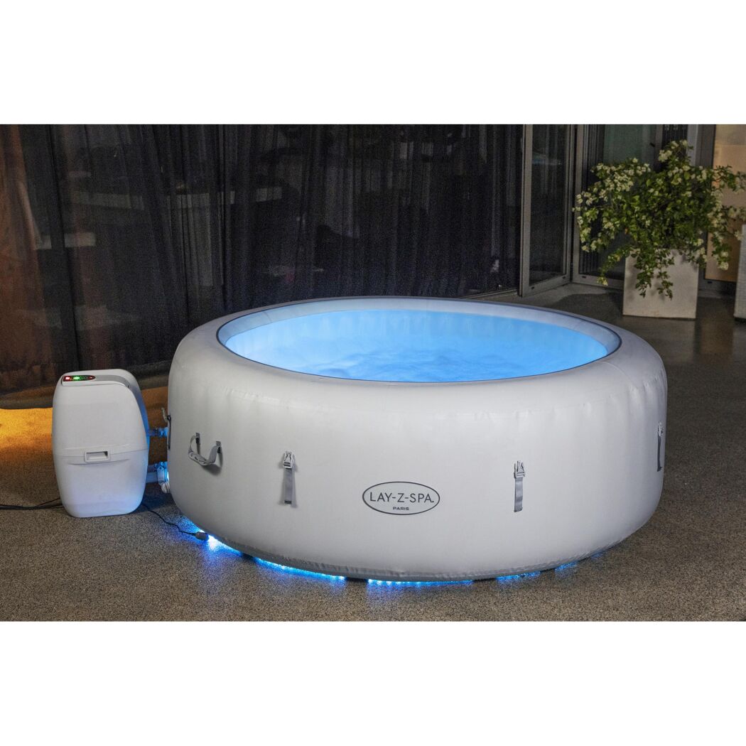 Aufblasbarer Whirlpool Lay-Z-Spa Paris mit blauer Beleuchtung