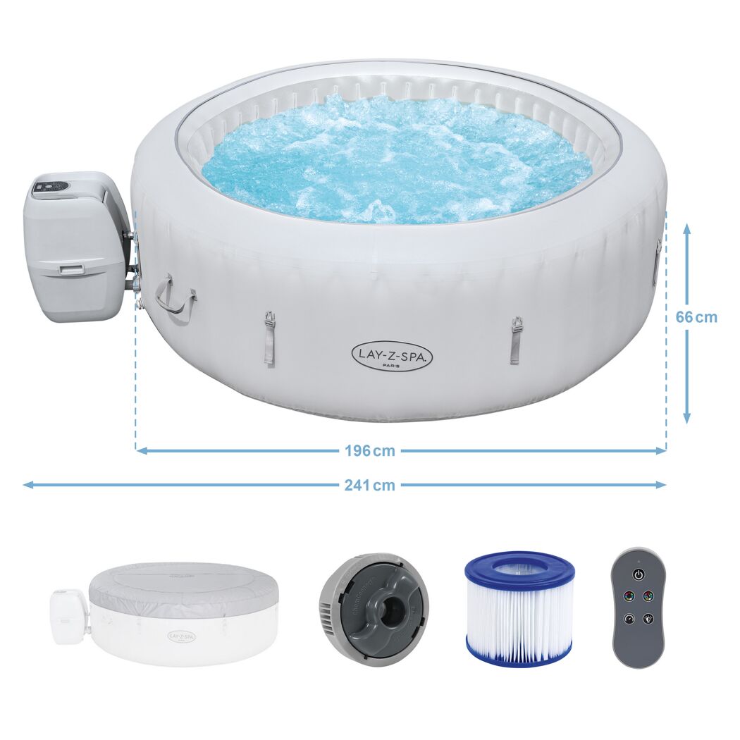 Aufblasbarer Whirlpool Lay-Z-Spa Paris mit Zubehör.