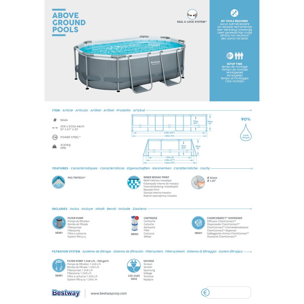 Bestway Power Steel Aufstellpool